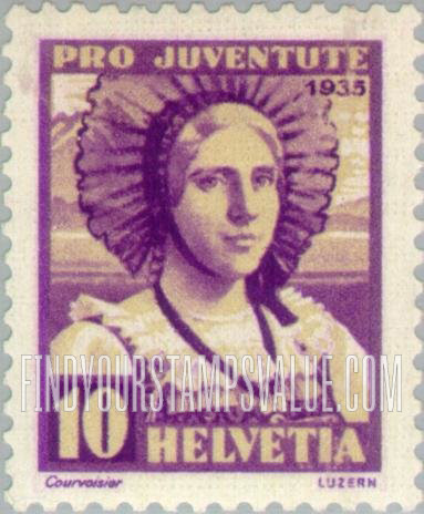 FindYourStampsValue: Semi-Postal: Girl of Lucerne