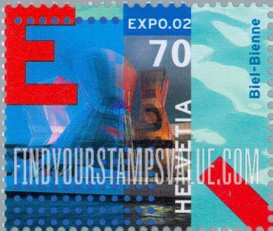 FindYourStampsValue: Federal Administration, Expo.02, Switzerland: “E”