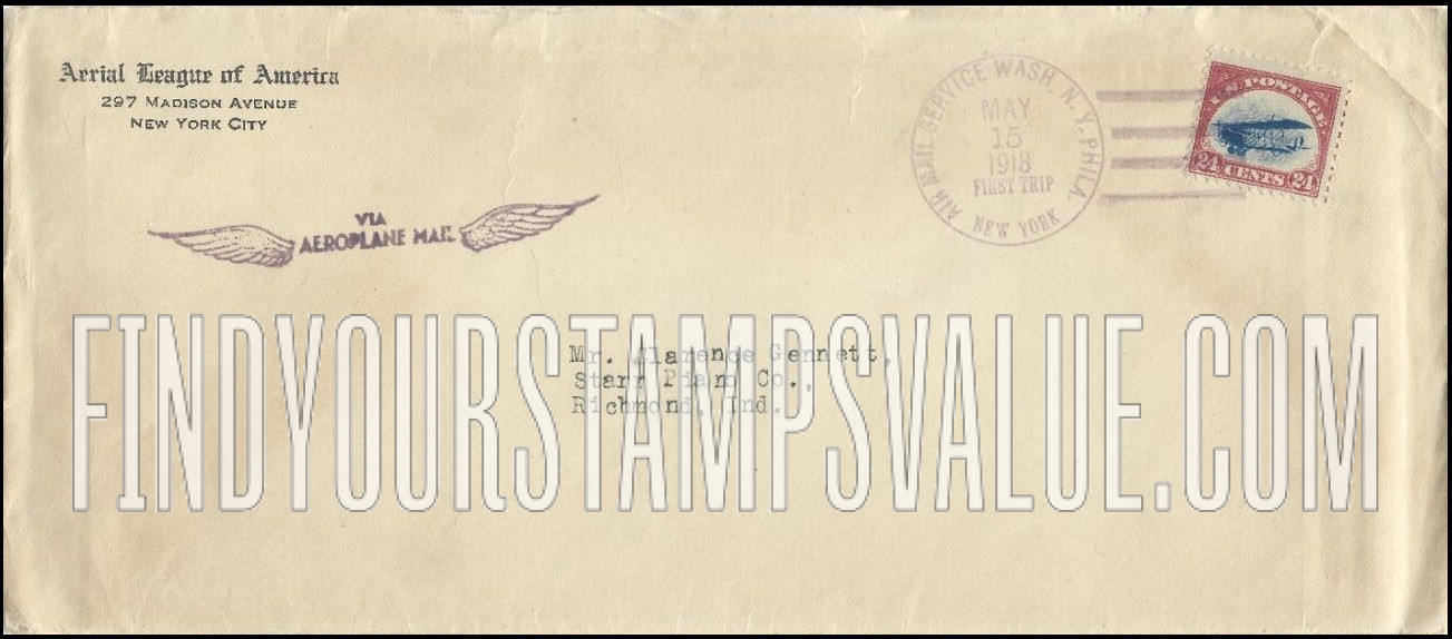 FindYourStampsValue: Air Post: CURTISS JENNY - First Flight Cover