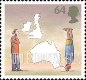 FindYourStampsValue: Great Britain (United Kingdom): World of Invention - People using Telephones, Maps of Great Britain, Ireland and Australia