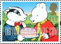 FindYourStampsValue: Great Britain (United Kingdom): Greetings, Children's Characters - Rupert Bear, Bill Badger