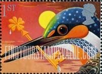 FindYourStampsValue: Great Britain (United Kingdom): Symbols of Good Luck - Bluebird, Key, Booklet Stamp