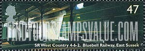 FindYourStampsValue: Great Britain (United Kingdom): Locomotives - SR West Country 4-6-2
