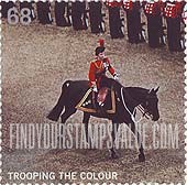 FindYourStampsValue: Great Britain (United Kingdom): Trooping the Color Ceremony - Queen on Horseback