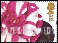 FindYourStampsValue: Great Britain (United Kingdom): Flowers - Camellia Japonica, Booklet Stamp