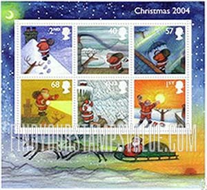 FindYourStampsValue: Great Britain (United Kingdom): Christmas, Sheet of 6 Stamps