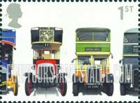 FindYourStampsValue: Great Britain (United Kingdom): Buses - Leyland X-type, London General, Leyland Titan, AEC Regent I