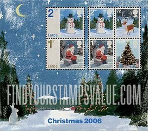 FindYourStampsValue: Great Britain (United Kingdom): Christmas, Sheet of 6 Stamps