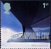 FindYourStampsValue: Great Britain (United Kingdom): Jet Aircraft - Concorde, 1976, Self-Adhesive Booklet Stamp