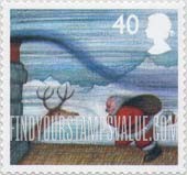 FindYourStampsValue: Great Britain (United Kingdom): Christmas - Santa Claus in Wind, Self-Adhesive Stamp