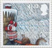 FindYourStampsValue: Great Britain (United Kingdom): Christmas - Santa Claus taking Protection from Hail Storm, Self-Adhesive Stamp