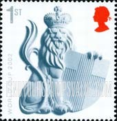 FindYourStampsValue: Great Britain (United Kingdom): 2002 World Cup Soccer Championships, Japan and Korea - Lion and Shield