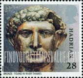 FindYourStampsValue: Great Britain (United Kingdom): Roman Artifacts - Bronze Bust of Hadrian