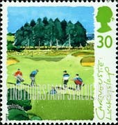 FindYourStampsValue: Great Britain (United Kingdom): Honorable Company of Edinburgh Golfers, 250th Anniversary, Golf Courses - Carnoustie, 15th Hole