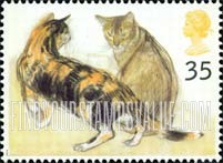 FindYourStampsValue: Great Britain (United Kingdom): Cats - Calico, Abyssinian Cats