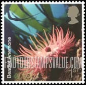 FindYourStampsValue: Great Britain (United Kingdom): Marine Life - Beadlet Anemone