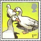 FindYourStampsValue: Great Britain (United Kingdom): Farm Animals - Three Embden Geese