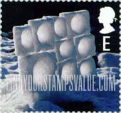 FindYourStampsValue: Great Britain (United Kingdom): Christmas, Ice and Snow Sculptures by Andy Goldsworthy - Wall of Frozen Snow, Self-Adhesive Stamp