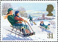FindYourStampsValue: Great Britain (United Kingdom): Christmas - Sledding