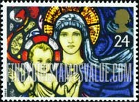 FindYourStampsValue: Great Britain (United Kingdom): Christmas, Stained Glass Windows - Madonna and Child