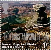 FindYourStampsValue: Great Britain (United Kingdom): English Scenery - Derwent Edge, Peak District