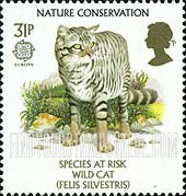 FindYourStampsValue: Great Britain (United Kingdom): Europa, Nature Conservation, Endangered Species - Wild Cat