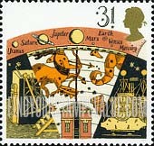 FindYourStampsValue: Great Britain (United Kingdom): Astronomy - Greenwich Old Observatory, Sextant, Chronometer