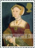 FindYourStampsValue: Great Britain (United Kingdom): King Henry VIII and His Six Wives - Jane Seymour
