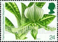 FindYourStampsValue: Great Britain (United Kingdom): Orchids, 14th World Orchid Conference, Glasgow - Paphiopedilum Maudiae "Magnificum"