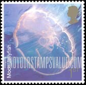 FindYourStampsValue: Great Britain (United Kingdom): Marine Life - Moon Jellyfish