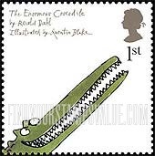 FindYourStampsValue: Great Britain (United Kingdom): Animals from Children's Books - The Enormous Crocodile, from The Enormous Crocodile, by Roald Dahl