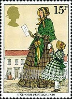 FindYourStampsValue: Great Britain (United Kingdom): Sir Rowland Hill - Victorian Woman and Child mailing Letter