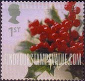FindYourStampsValue: Great Britain (United Kingdom): Christmas - Holly, Self-Adhesive Stamp
