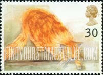 FindYourStampsValue: Great Britain (United Kingdom): Cats - Yellow Cat