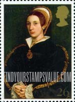 FindYourStampsValue: Great Britain (United Kingdom): King Henry VIII and His Six Wives - Catherine Howard