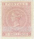 FindYourStampsValue: Great Britain (United Kingdom): Queen Victoria - Five Shillings Rose