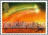 FindYourStampsValue: Great Britain (United Kingdom): Halley's Comet - Comet and Legend, Maybe Twice in a Lifetime