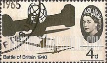 FindYourStampsValue: Great Britain (United Kingdom): 25th Anniversary of Battle of Britain - Two Spitfires Attacking Heinkel HE-111 Bomber