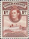 FindYourStampsValue: Gold Coast: Cristiansborg Castle and King George VI - One Penny