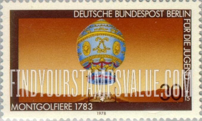 FindYourStampsValue: OCCUPATION SEMI-POSTAL - Aviation Type of 1978: Montgolfier balloon, 1783