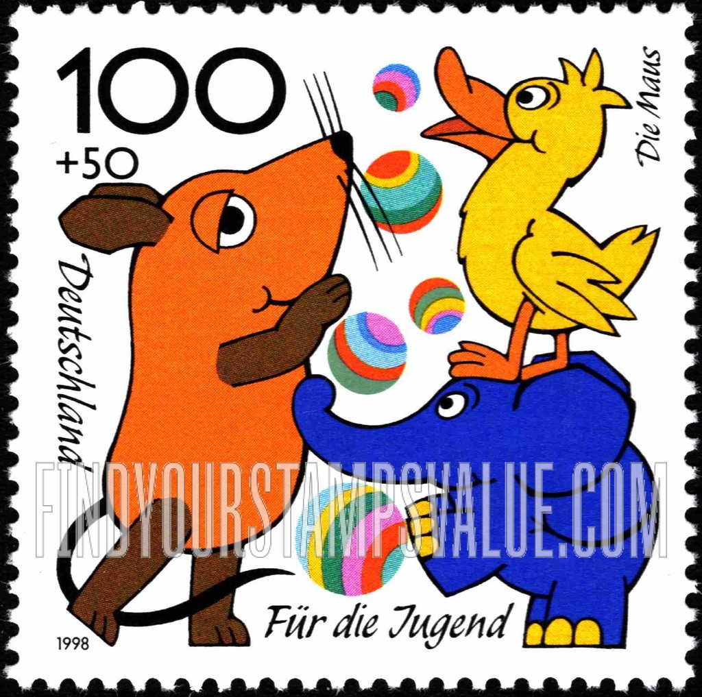 FindYourStampsValue: SEMI-POSTAL - Cartoon Figures: Mouse, Little Yellow Duck, Elephant