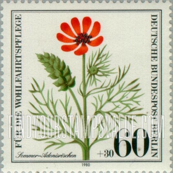FindYourStampsValue: OCCUPATION SEMI-POSTAL - Wildflower Type of 1980: Summer pheasant’s eye