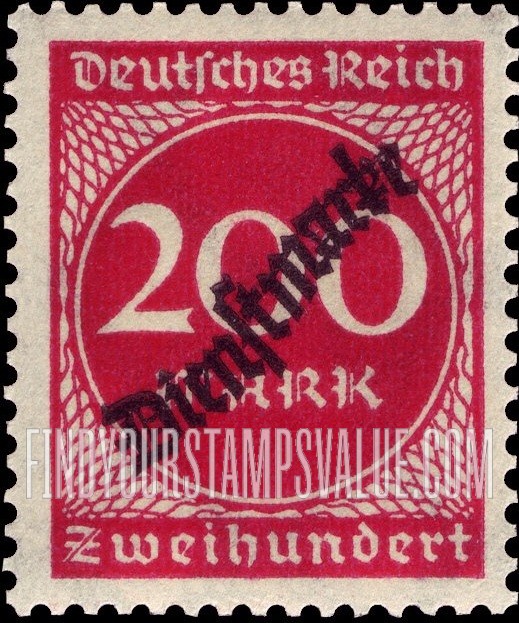 FindYourStampsValue: OFFICIAL - Numeral Value: Regular Issue of 1923 Overprinted