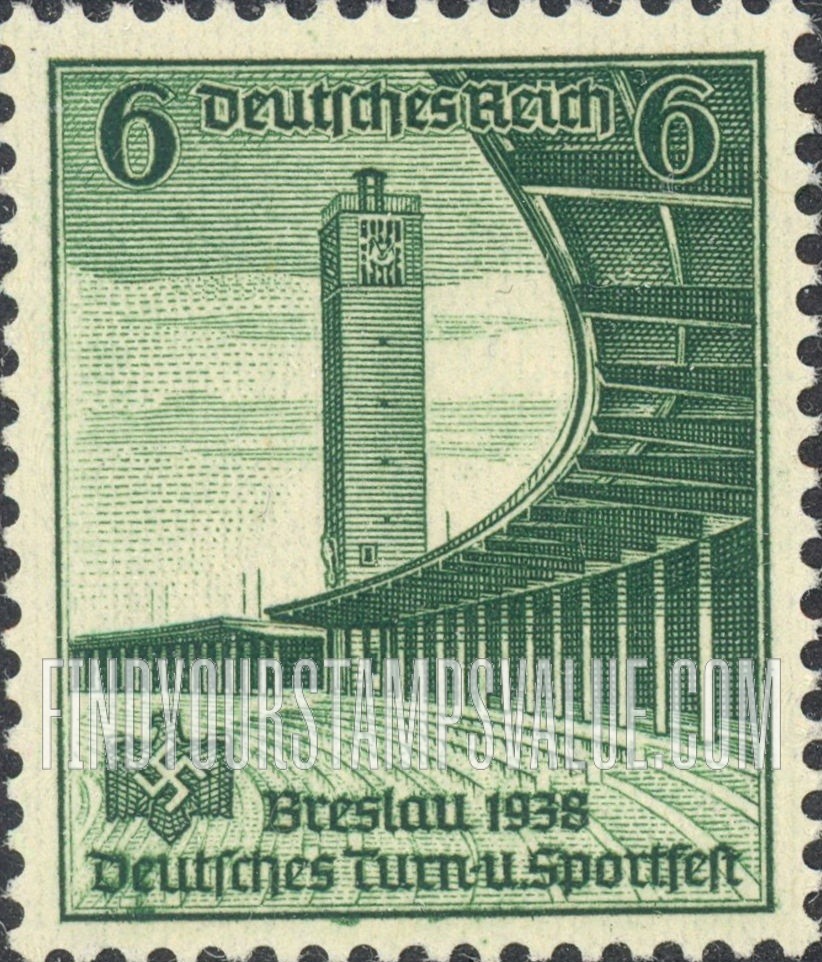 FindYourStampsValue: 16th German Gymnastic and Sports Festival at Breslau - Hermann Goering Stadium