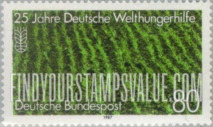 FindYourStampsValue: German Agro Action Organization, 125th Anniversary: Rice field