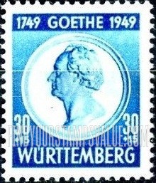 FindYourStampsValue: OCCUPATION SEMI-POSTAL - Johann Wolfgang von Goethe: Goethe Type of Baden, 1949