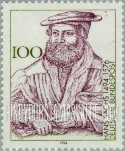 FindYourStampsValue: Hans Sachs (1494-1576), Singer & Poet