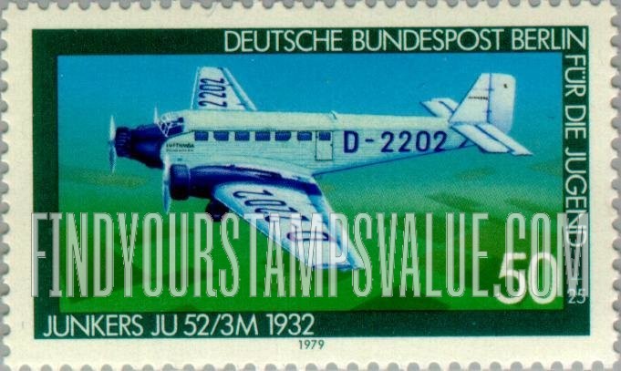 FindYourStampsValue: OCCUPATION SEMI-POSTAL - Aviation Type of 1979: Junkers JU52/3M, 1932