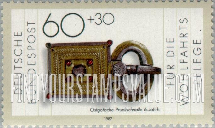 FindYourStampsValue: SEMI-POSTAL - Gold and Silver Artifacts: Gothic buckle, 6th centennial