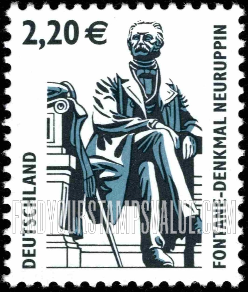 FindYourStampsValue: Historic Sites Type of 1987: Monument to Theodor Fontane, Neuruppin